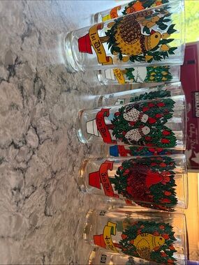 Pepsi Clear Glass with Multicolored Holiday Graphics